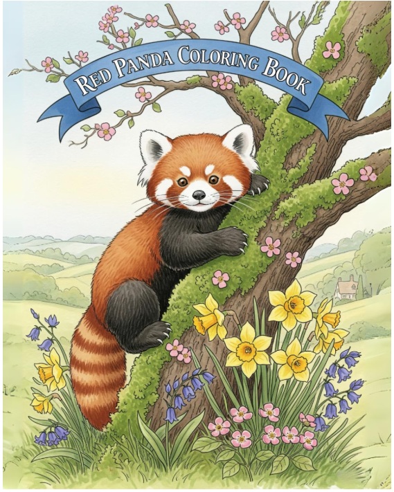 Red Panda Whimsical Coloring Book