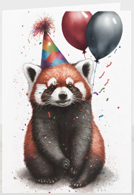 Red Panda Party Greeting Card