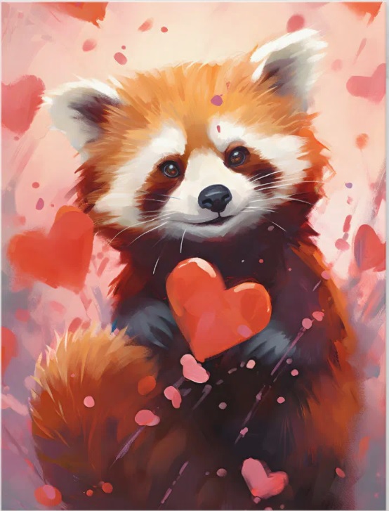 Red Panda Valentines Day Postcard